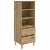 vidaXL Highboard Artisanaal eiken 40 x 36 x 110 cm Bewerkt hout