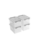 Curver Handy+ Opbergbox - 15L - 4 stuks - Transparant met deksel