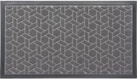 Luance Tapis de porte Cubique - polyester - gris - 43 x 75 cm - tapis de porte intérieur