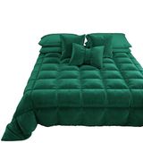 PETTI Artigiani Italiani - Winterdekbed voor 1-persoons (90 cm) - 160 x 260 cm van Fluweel, Dubbelzijdige Hypoallergene Bedsprei 350 g/m², Warm Dekbed, Smaragdgroen, Made in Italy