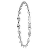 Lucardi Dames Gerecycled zilveren armband gedraaid - Armband - 925 Zilver - Zilverkleurig - 19 cm