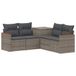 vidaXL - Bankstel - 5 - st - Grijs - en - Donkergrijs - Poly - Rattan - en - Staal