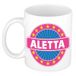 Bellatio Decorations - Aletta voornaam - koffiemok - beker - wit/roze - 300 ml - Cadeau - Dames - Collega - Moederdag - Verjaardag