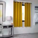 HomeMaison Verduisteringsgordijn Mosterdgeel Polyester Inbetween Gordijn 140 x 280 cm