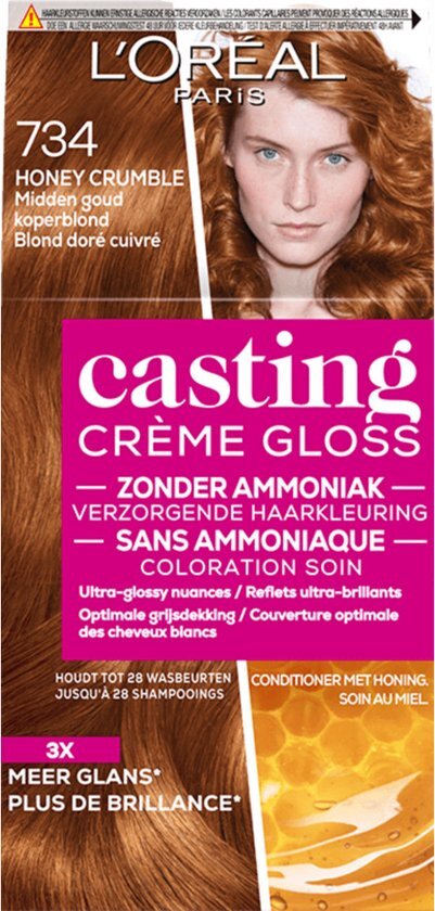 L'Oréal Casting Crème Gloss 734 - Goudkoperblond - Haarverf bruin