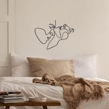 Stijlvol zwart decoratief metalen wandaccessoire, 70 x 52 cm, 100% metaal, 1,5 mm dik, eenvoudige wandbevestiging voor moderne woondecoratie