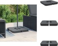 vidaXL 4-delige set parasolvoeten voor kruisvoet parasol 100 kg PP Antraciet