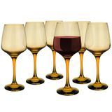Glasmark Krosno Set van 6 rode en witte wijnglazen, honingkleur, 360 ml
