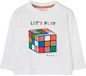 Boboli 504054 T-shirt Met Lange Mouwen Wit 6 Years Jongen