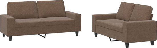 vidaXL 2-delige Loungeset stof bruin