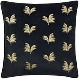 Paoletti Guilded Palms Geborduurde Kussenhoes - Zwart - 45x45cm