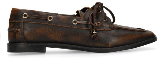 Sacha Dames Bruine Leren Bootschoenen Maat 37