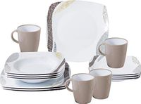 BRUNNER Campingserviesset (set van 16 stuks) voor 4 personen - melamine set Khadì - van hoogwaardig melamine, antislip en duurzaam