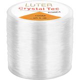 LUTER 1 mm elastische sieraaddraad, transparant, rubberen draad, onzichtbare nylon draad voor handwerk sieraden maken draad (328 voet)