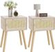 Marque non spécifiée Set de 2 tables de chevet - Industriel - Bois - Naturel