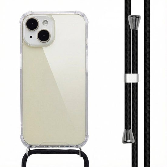 imoshion Hoesje - Geschikt voor Apple iPhone 15 - Backcover met koord - Zwart