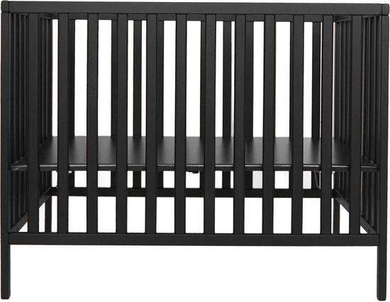 Prénatal Babybox Sana – In 3 Hoogtes Verstelbare Kinderbox – Stevige Baby Box – Platte Spijlen - 100 x 75 cm – Zwart
