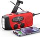 Solar-Energie-Radio, Tragbares Radio mit Handkurbel und LED-Taschenlampe, Notfallradio mit AM/FM-Empfang und Wettervorhersage, 2000mAh Batterie, Handkurbel-Dynamo, Powerbank für Smartphones