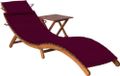 Acacia Lit de jardin avec table et coussin