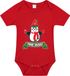 Bellatio Decorations Kerst baby rompertje - rood - pinguin - free hugs - Kerst cadeau 68