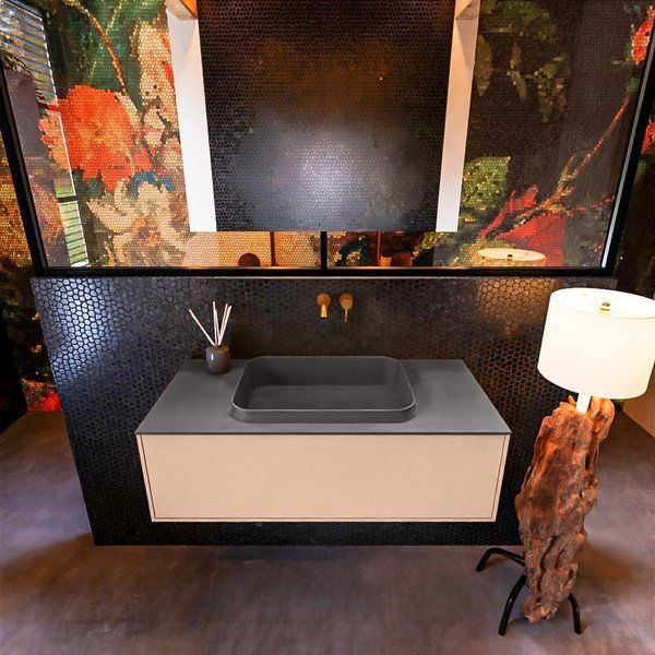 Mondiaz ERIN 100cm badmeubelset - Rosee - Dark grey - 1 lade