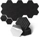 Merkloos 12 stuks Akoestische panelen Hexagon streepje Zelfklevend Akoestisch Paneel Geluidsisolatie Vilt Wandpaneel Zwart