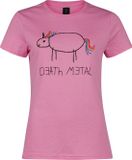 Death Metal Unicorn Art Worx Merchandising GmbH Death Metal Unicorn Dames T-shirt - roze - M