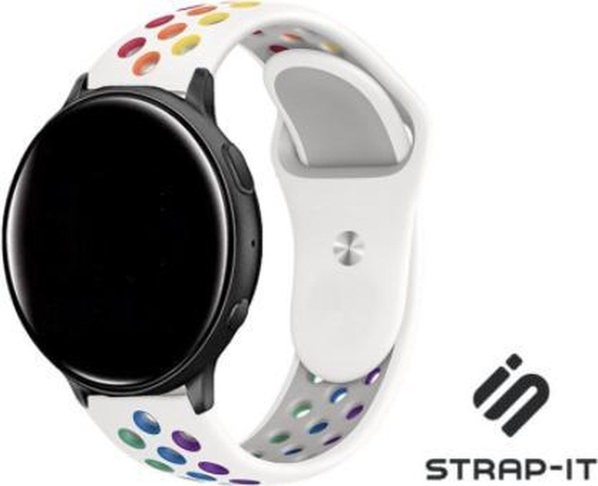 Strap-it Garmin Vivoactive 3 sportband - wit kleurrijk