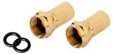 VIVanco Vergoldeter F-Stecker mit Dichtung, 7,0 mm
