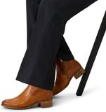 Manfield Dames Cognac Leren Enkellaarsjes Maat 37