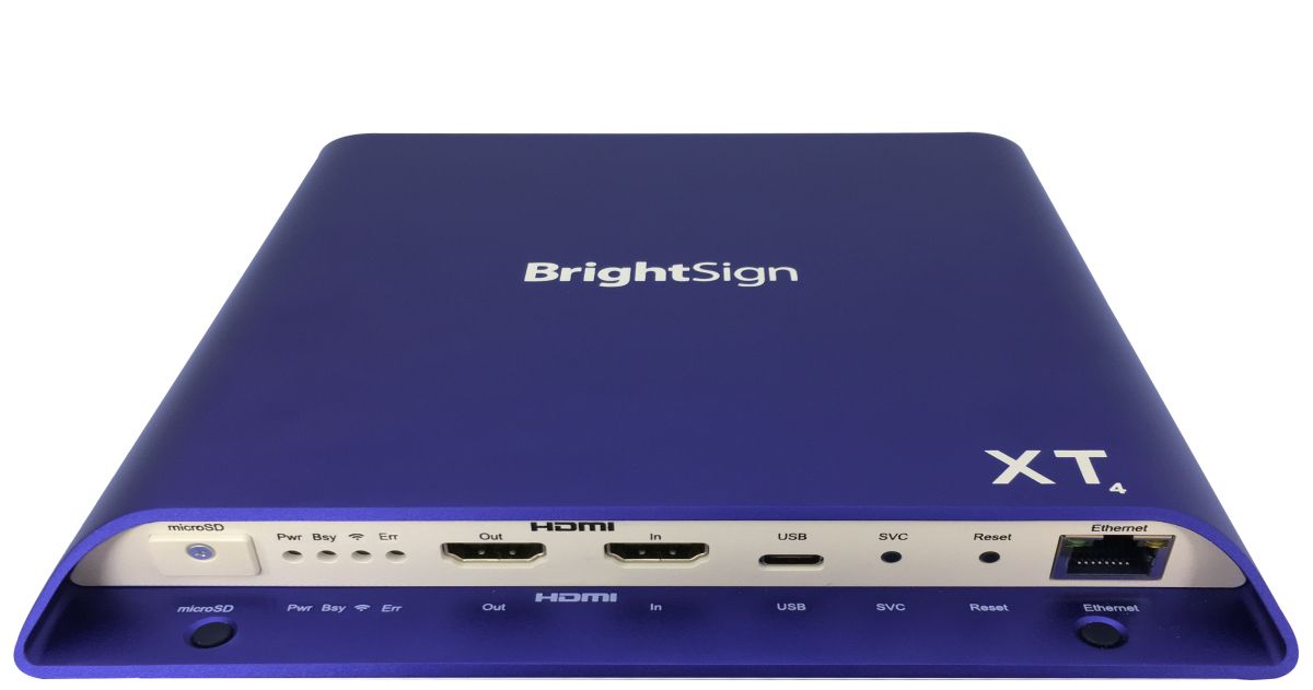 BrightSign XT1144 Digital Media Player - 4K Ultra HD - Blue, White
