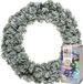 Decoris Kerstkrans - groen met sneeuw - D40 cm - incl. verlichting gekleurd