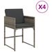VidaXL Tuinstoelen met kussens, 4 stuks, grijs, polyrattan