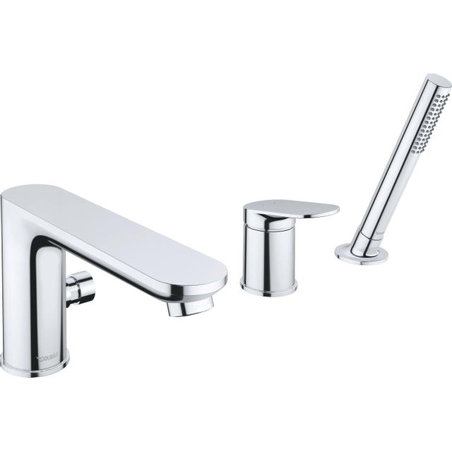 Duravit Duravit Wave Badmengkraan - 3-gats - 2 functies - voorsprong 20cm - chroom hoogglans wa5260000010