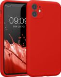 kwmobile telefoonhoesje geschikt voor Apple iPhone 11 - TPU backcover met siliconen coating - Smartphone case in rood