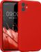 kwmobile telefoonhoesje geschikt voor Apple iPhone 11 - TPU backcover met siliconen coating - Smartphone case in rood