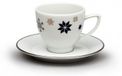 Thun 1794 Tasse und Untertasse, 150 ml, Lea, flocons bleu Noël, platine, Thun