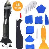 hgmd Hoogmoed Brands B.V. Kit Schraper set – 18 delig - Kitspatel – Kit Tool – Siliconen Verwijderaar – Kitstrijker – Kitverwijderaar Afstrijkrubber