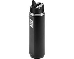 Nike SS Recharge Straw Drinkfles (700ml) zwart - wit