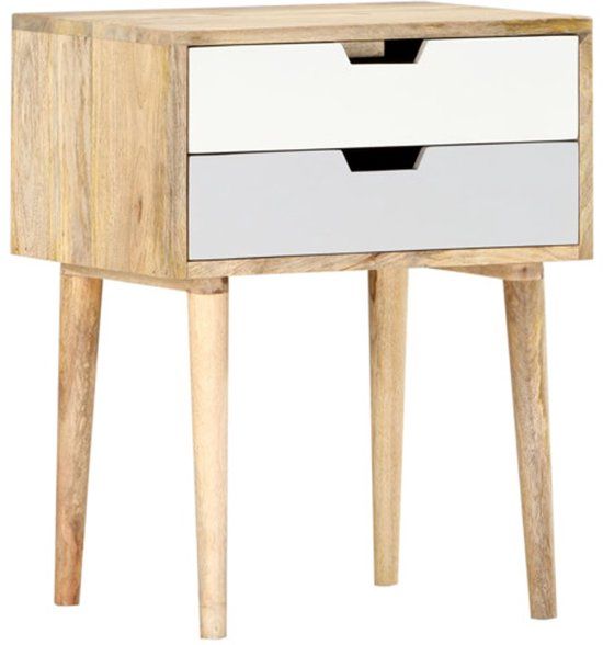 vidaXL Nachtkastje - 47x35x59 cm - Massief Mangohout
