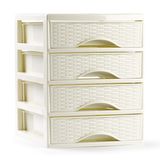 Plasticforte Ladeblokje/bureau organizer met 4x lades - creme wit - L18 x B21 x H23 cm