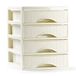 Plasticforte Ladeblokje/bureau organizer met 4x lades - creme wit - L18 x B21 x H23 cm