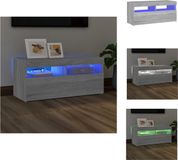 vidaXL Tv-meubel met LED-verlichting 90x35x40 cm grijs sonoma eiken