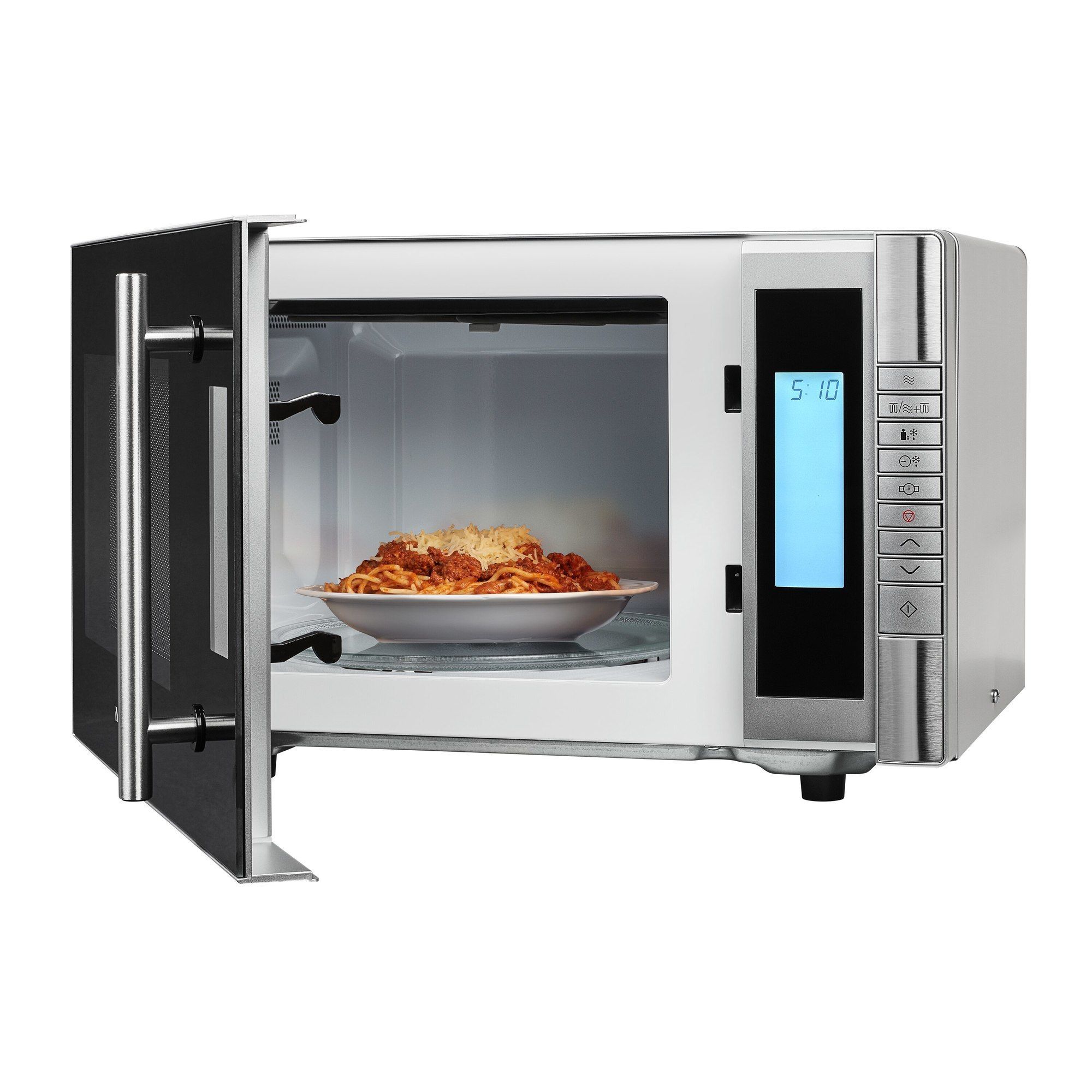 Midea Magnetron met 20 l – 700 W – 5 standen – ontdooien op tijd of gewicht – zwart glas met wit frame – Model Element MCM208MMWP