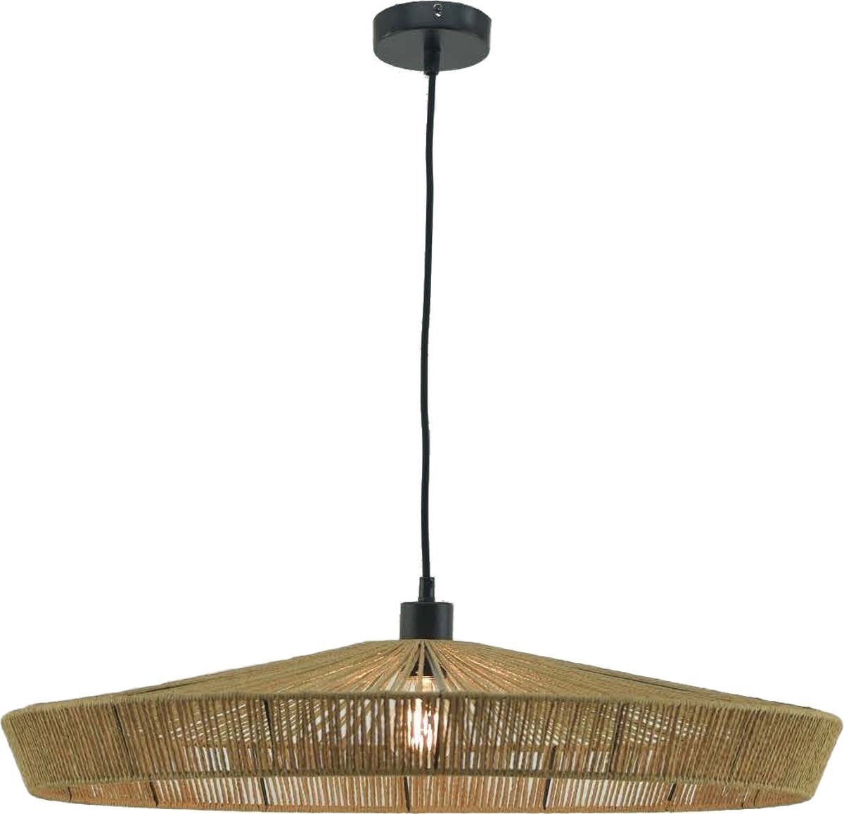 Lucide YUNKAI - Hanglamp - Ø 70 cm - 1xE27 - Licht hout