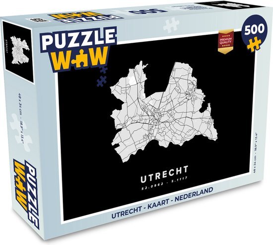 MuchoWow Puzzel Utrecht - Kaart - Nederland - Legpuzzel - Puzzel 500 stukjes