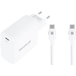 BlueBuilt 100W GaN USB-C Oplader Wit + USB-C Kabel 240W 2m Nylon Wit