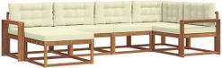 vidaXL Acacia Hout Hoek Loungeset 6-Persoons Natuurlijk en Crème