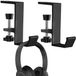 Crochet de casque - Bureau - Métal - Noir - Lot de 2