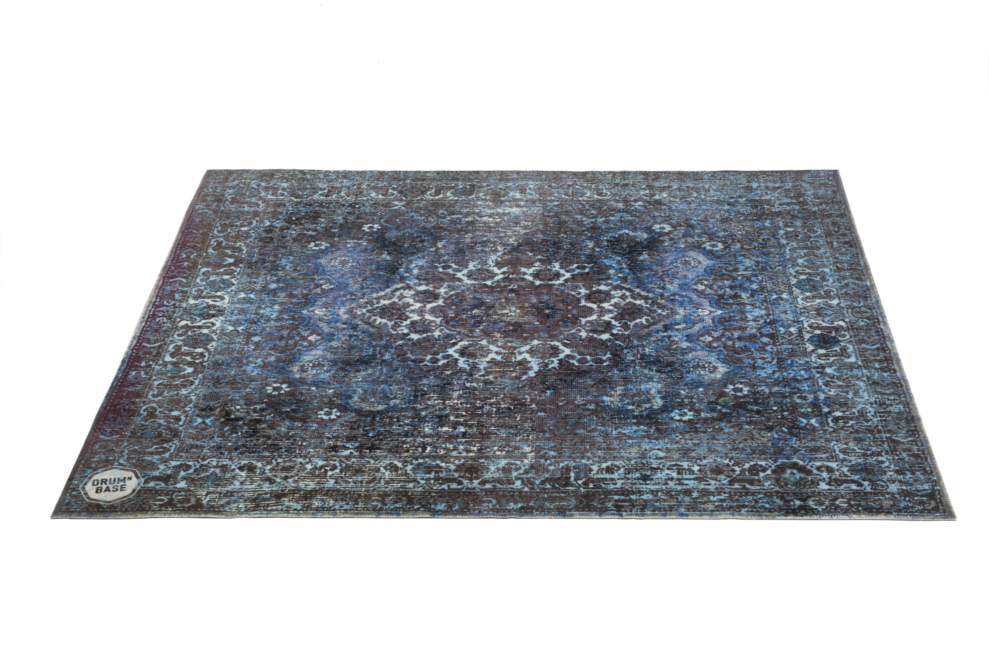 DRUMnBASE VPCLB-BLU Vintage Persian Club Blue Drummat - 163 x 142 cm